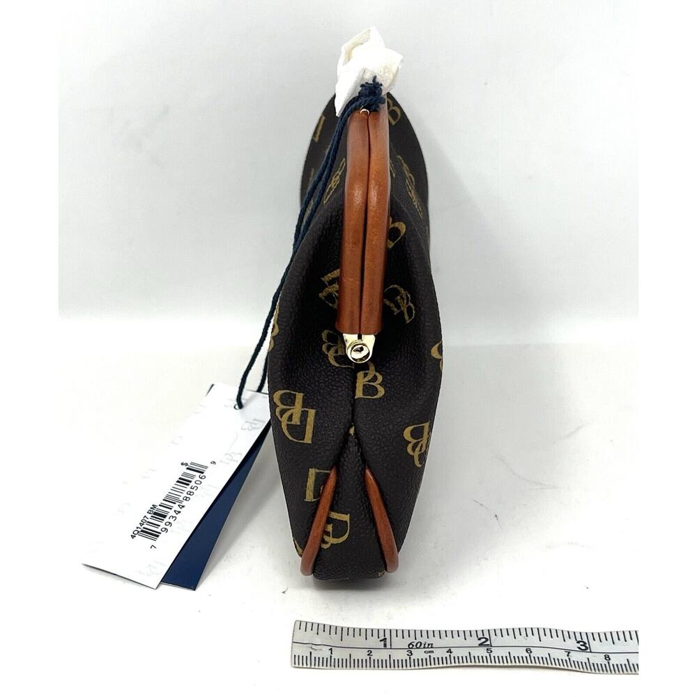 Dooney & Bourke Gretta Large Frame Purse Wallet Kiss Lock BROWN TMORO NWT Logo - Picture 11 of 16
